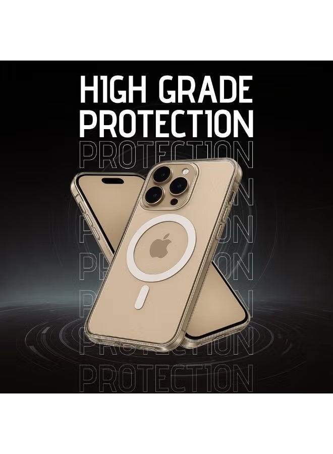 Floderm iPhone 16 Pro Max -cover Transparent Magnetic Phone Cover Case – Shockproof Slim TPU Back with Strong Magnetic Ring – Scratch Resistant Protective Mobile Case - Image 4